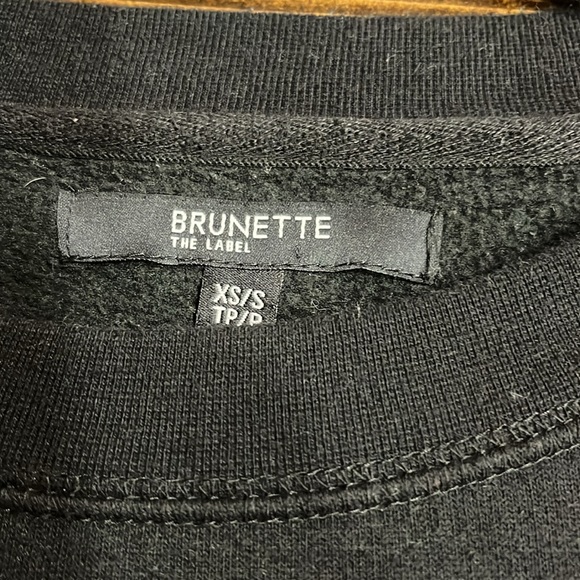 ❤️SOLD❤️Brunette The Label Black Sweatshirt “Rose Okay” - Picture 6 of 7